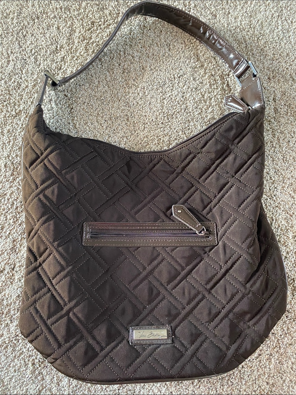 Vera Bradley Quilted Brown Hobo Shoulder Bag